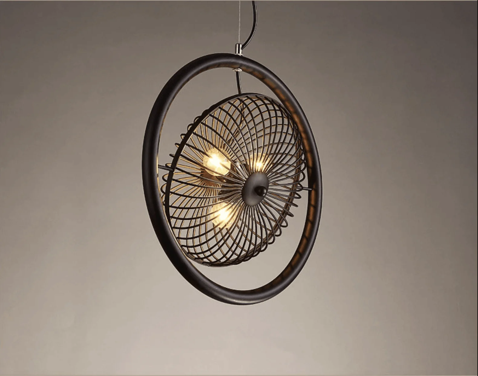 Vintage Iron Retro Fan Ceiling Droplight Chandelier Lamp - Image 14