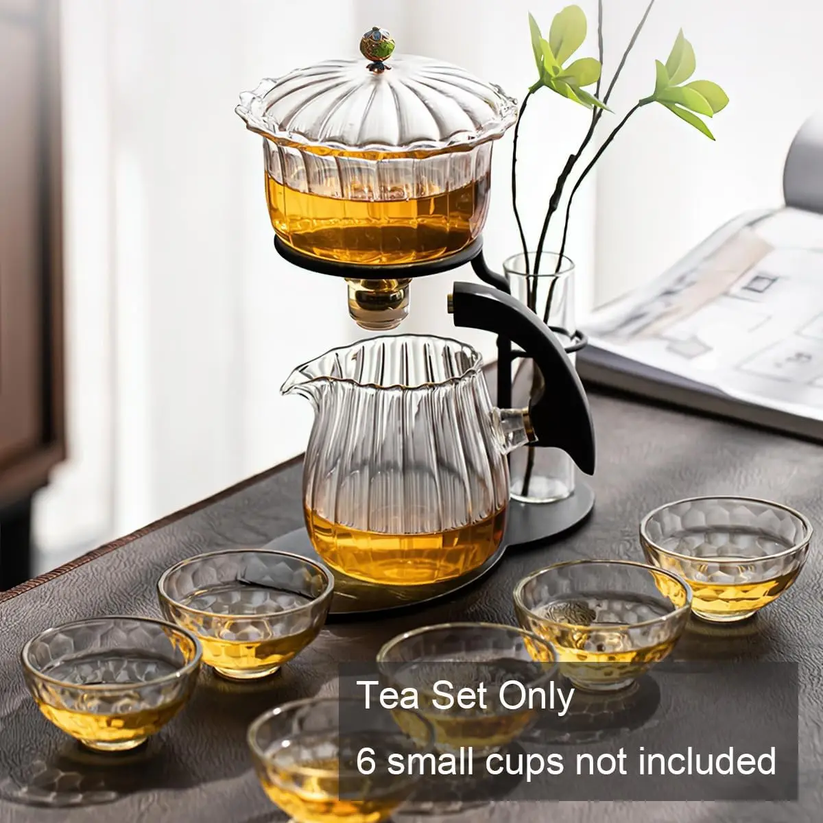 Vintage Pumpkin-Inspired Glass Tea Set - Image 5