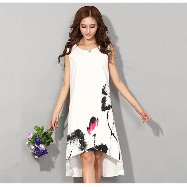 Vintage Sleeveless Loose Dresses - Image 2