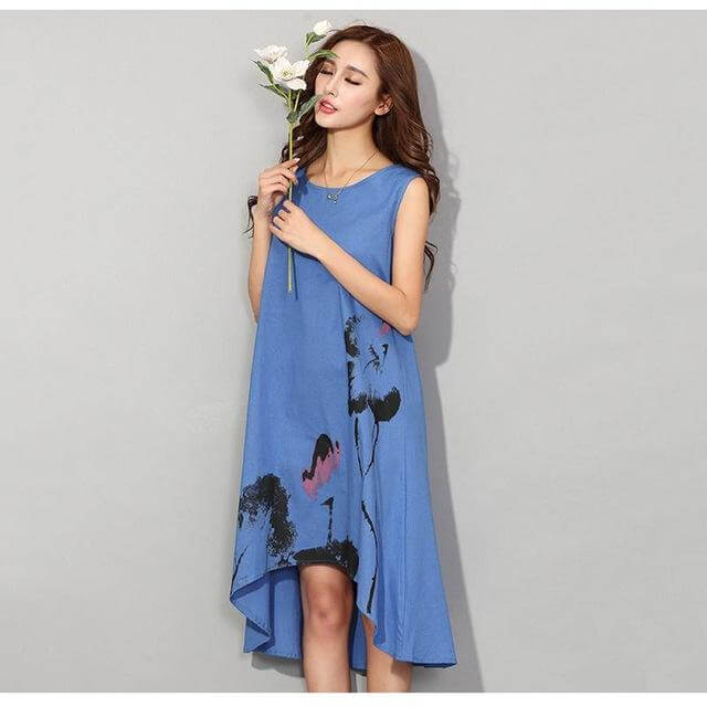 Vintage Sleeveless Loose Dresses - Image 4
