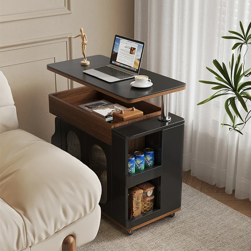 Vintage Style Lift-Top Hidden Storage Coffee Work Table - Image 3