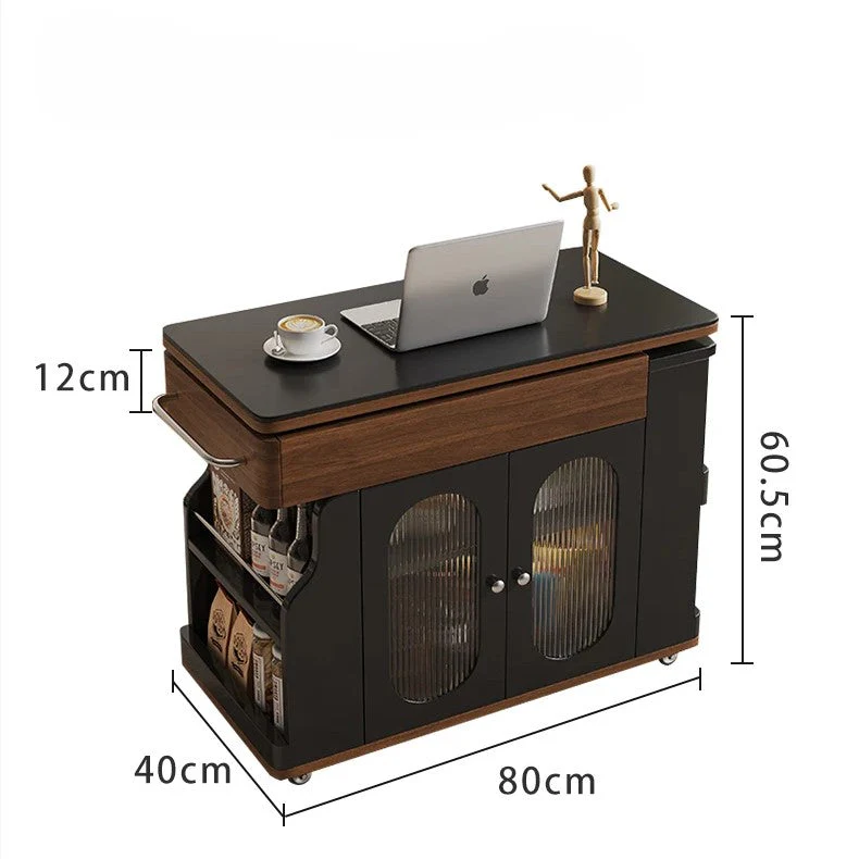 Vintage Style Lift-Top Hidden Storage Coffee Work Table - Image 6