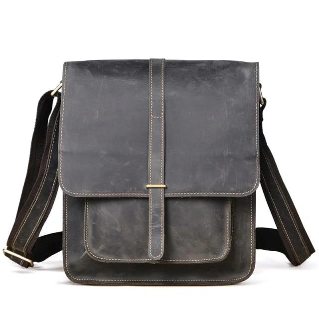 Vintage Stylish Leather Casual Messenger Bag - Image 10