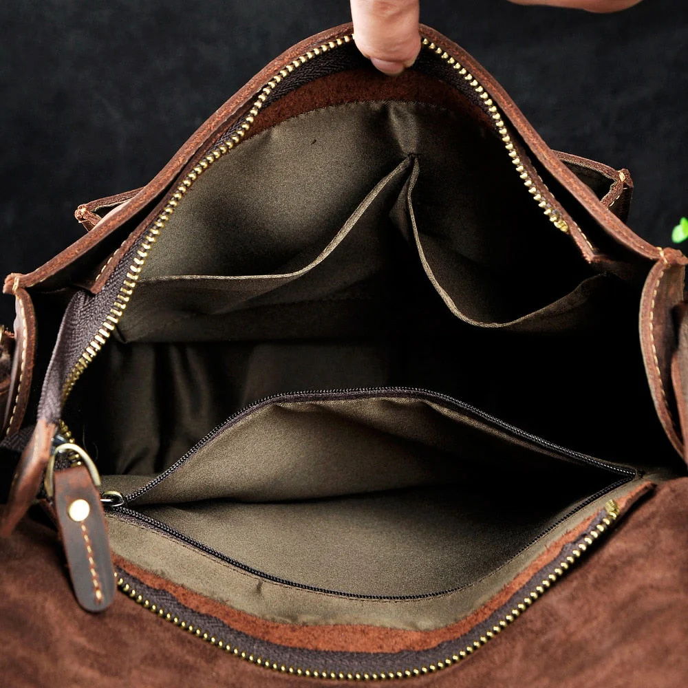 Vintage Stylish Leather Casual Messenger Bag - Image 4