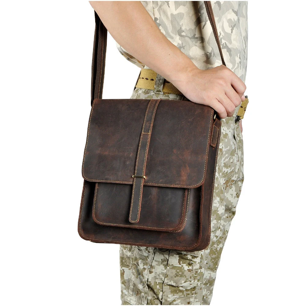 Vintage Stylish Leather Casual Messenger Bag - Image 6