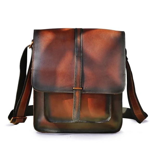 Vintage Stylish Leather Casual Messenger Bag - Image 9