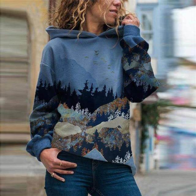 Vintage Stylish Mountain Hoodie - Image 3