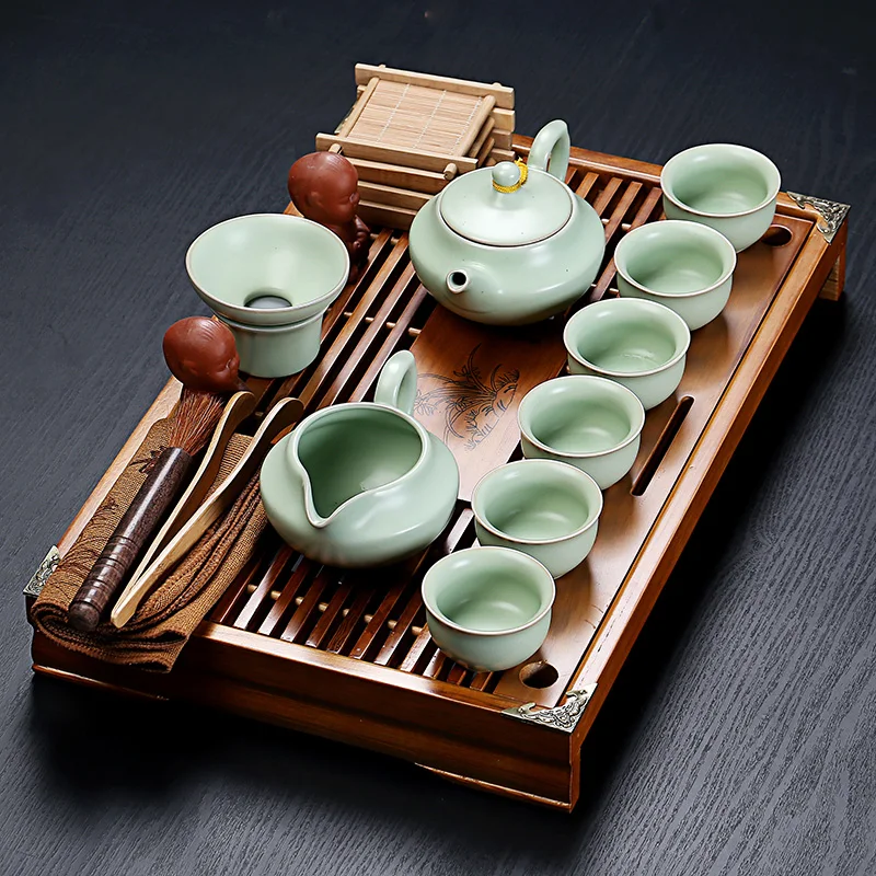 Vintage Time Chinese Style Tea Tray Set - Image 2