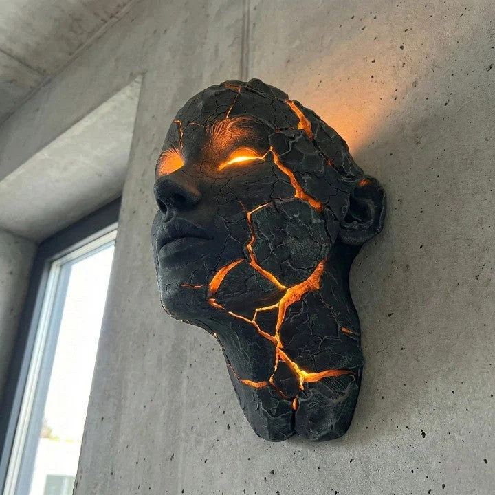 Volcanic Face Lava Crack Wall Art Lamp - Image 5