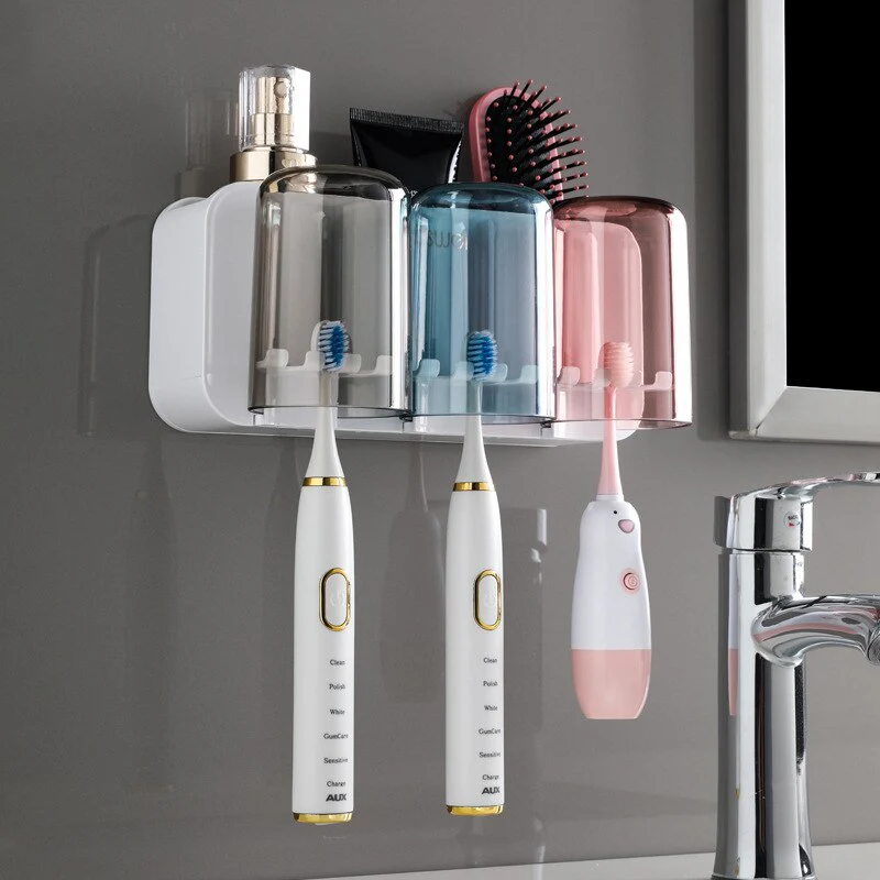 Wall-Hanging Mouthwash Cup Toothbrush Holder - Image 3