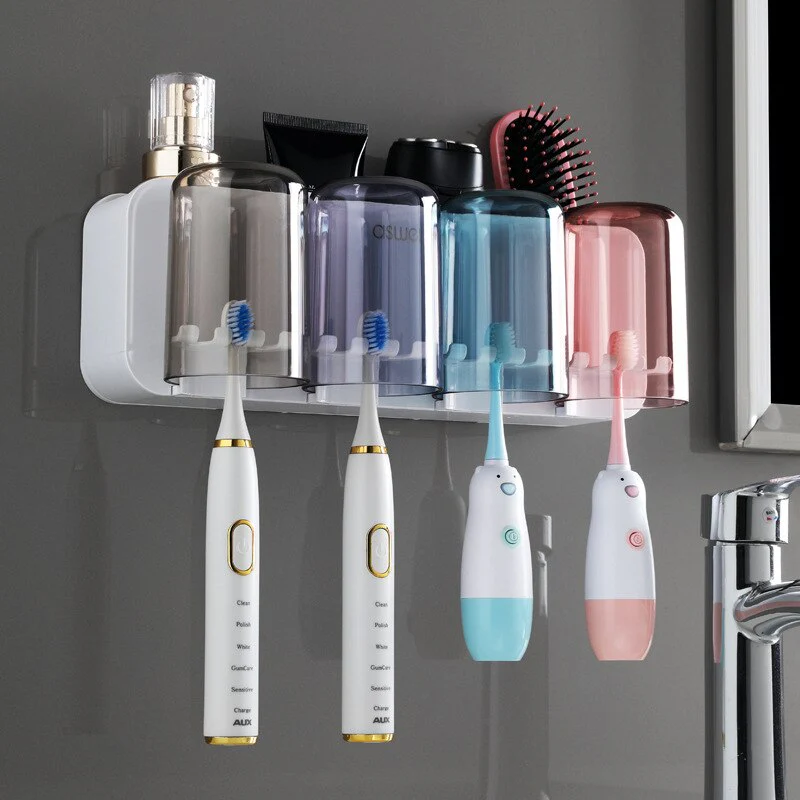 Wall-Hanging Mouthwash Cup Toothbrush Holder - Image 5