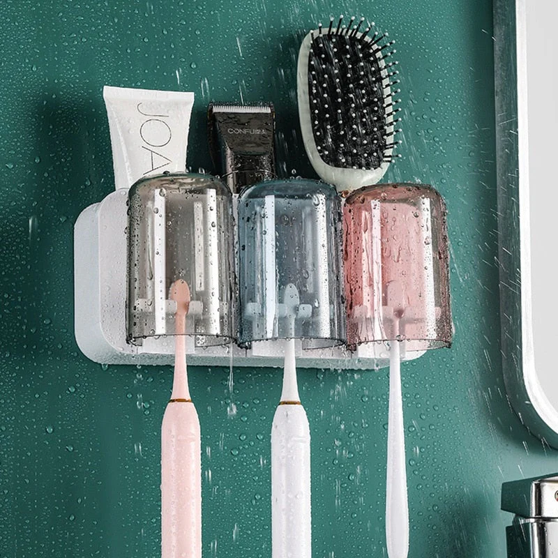 Wall-Hanging Mouthwash Cup Toothbrush Holder - Image 8