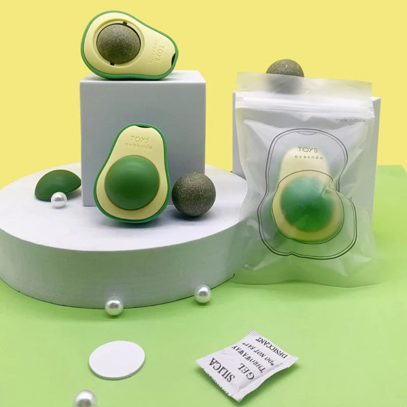 Wall-Mounted Cat Avocado Toy Ball - Image 2