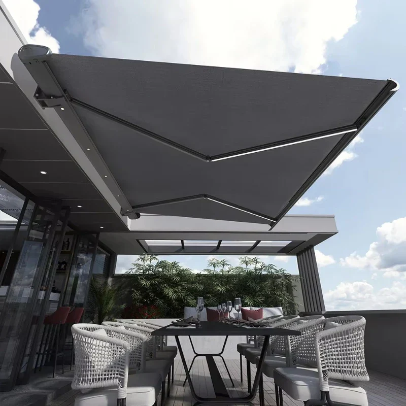 Wall-Mounted Electric Retractable Heavy-Duty Waterproof Outdoor Sunshade - Image 3