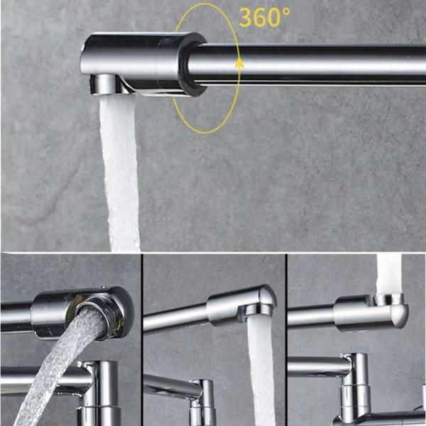 Wall-Mounted Folding Chrome Pot Filler Faucet - Image 3