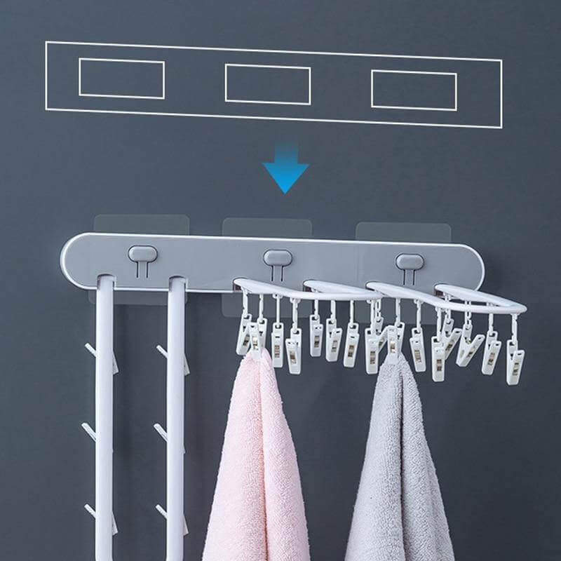 Wall-Mounted Folding Easy Drying Sock Hanger Rack - Image 2