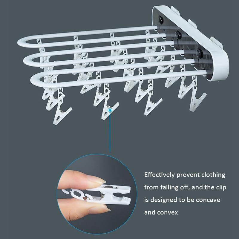 Wall-Mounted Folding Easy Drying Sock Hanger Rack - Image 3