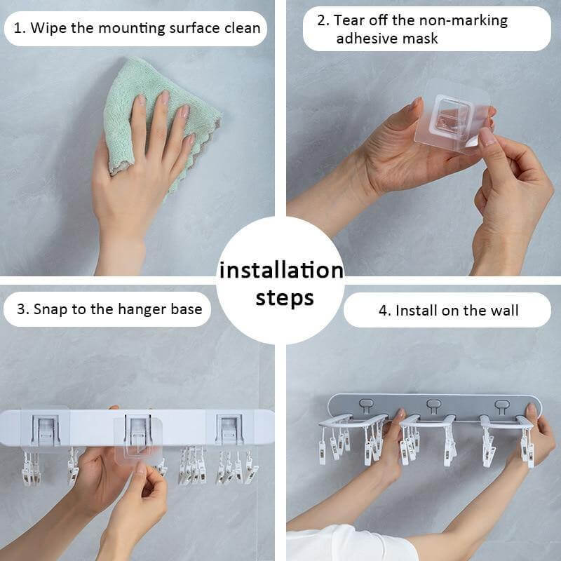 Wall-Mounted Folding Easy Drying Sock Hanger Rack - Image 6