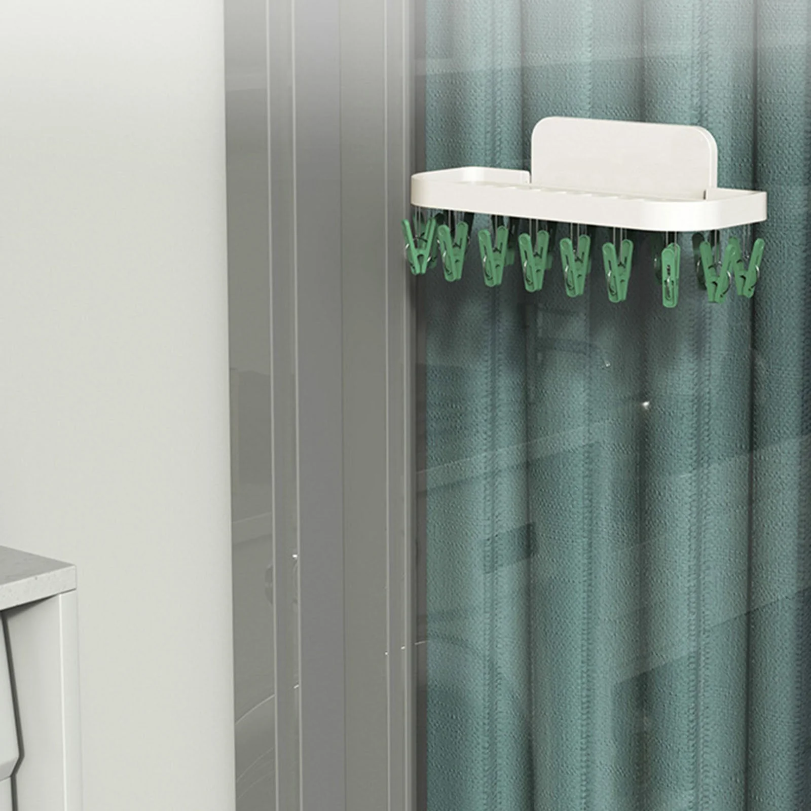 Wall-Mounted Hooks Bathroom Drying Rack - Image 3