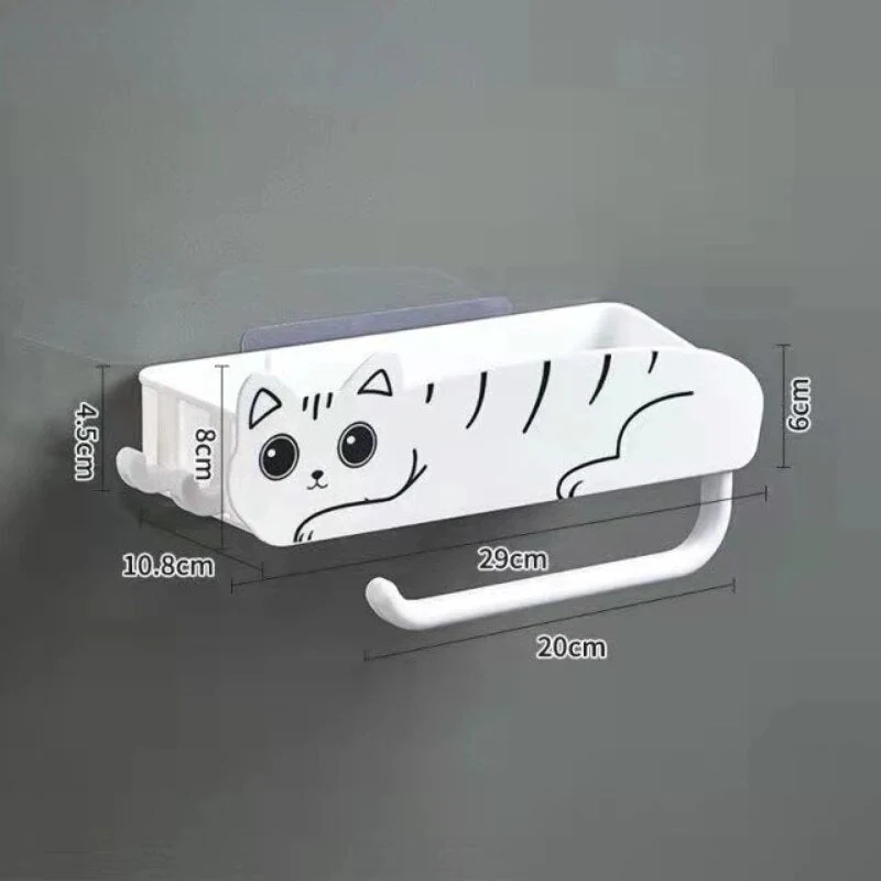 Wall-Mounted Lazy Kitten Bathroom Organizer Shelf - Image 4