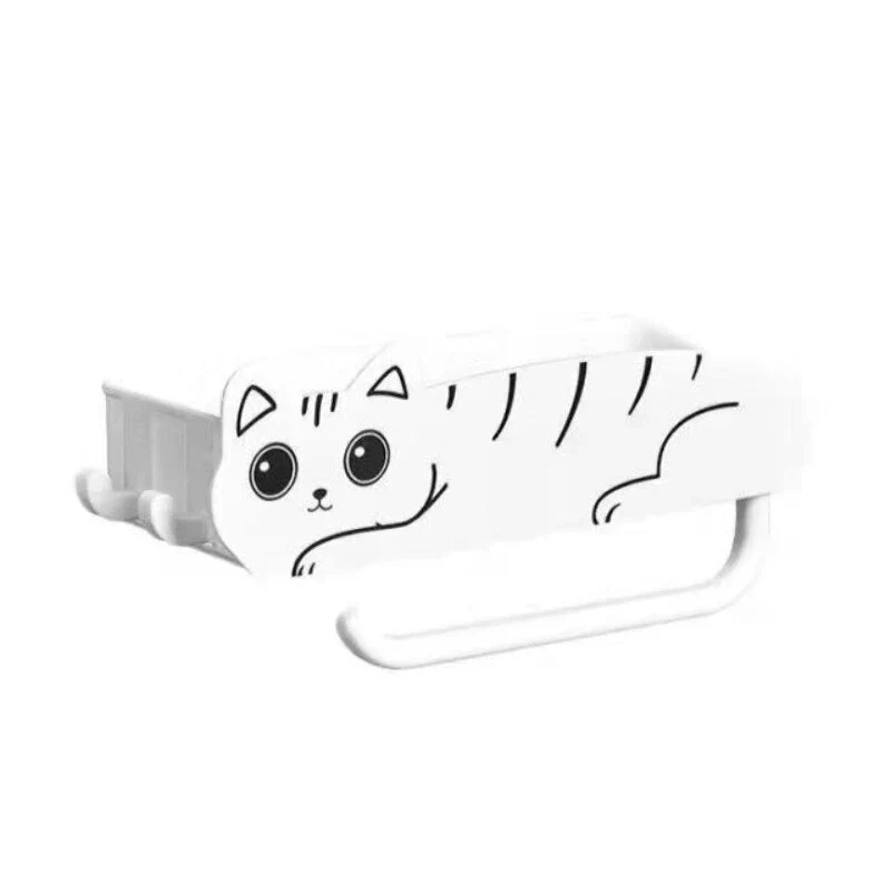 Wall-Mounted Lazy Kitten Bathroom Organizer Shelf - Image 5
