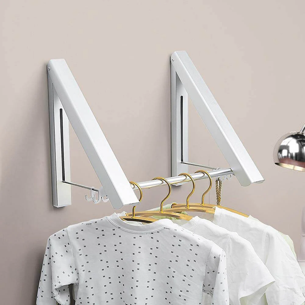 Wall Mounted Retractable Folding Clothes Rack - Image 3