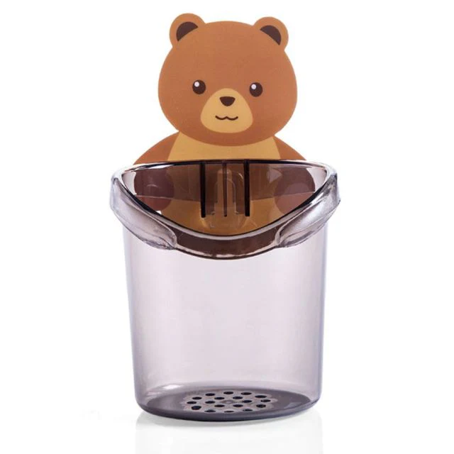 Wall-Mounted Sticky Bear Toothbrush Holder - Image 4