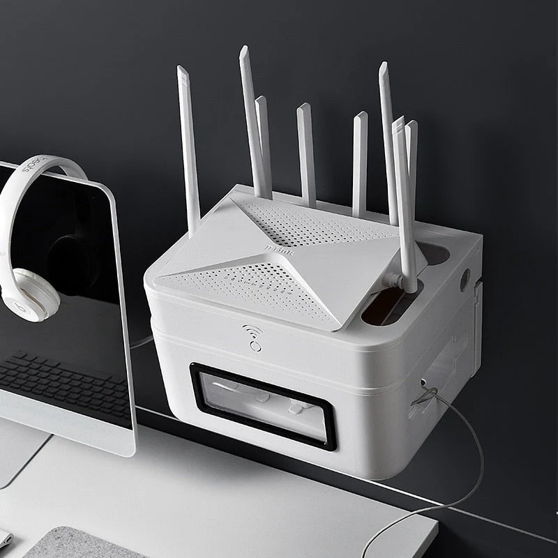 Wall-Mounted Wifi Cable Socket Storage Organizer Box - Image 3