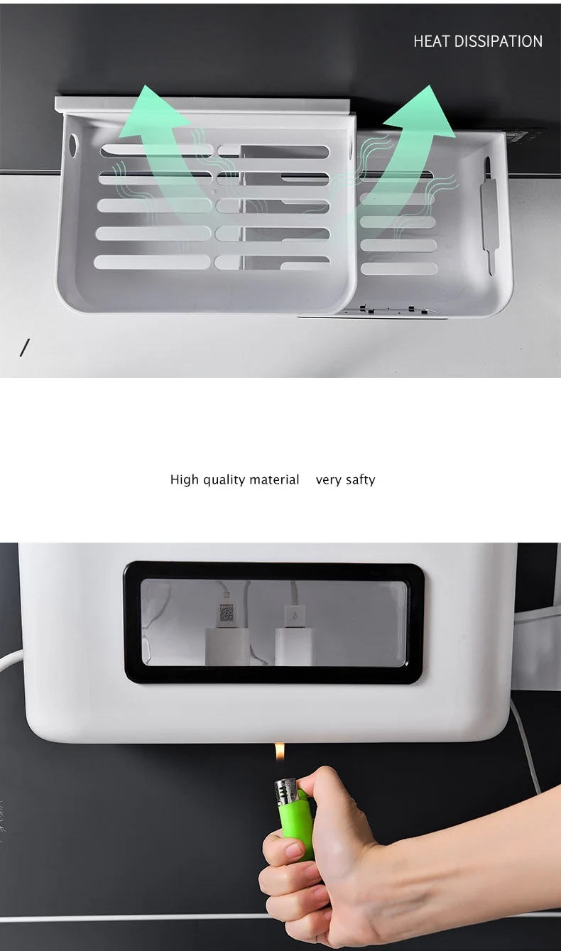Wall-Mounted Wifi Cable Socket Storage Organizer Box - Image 9