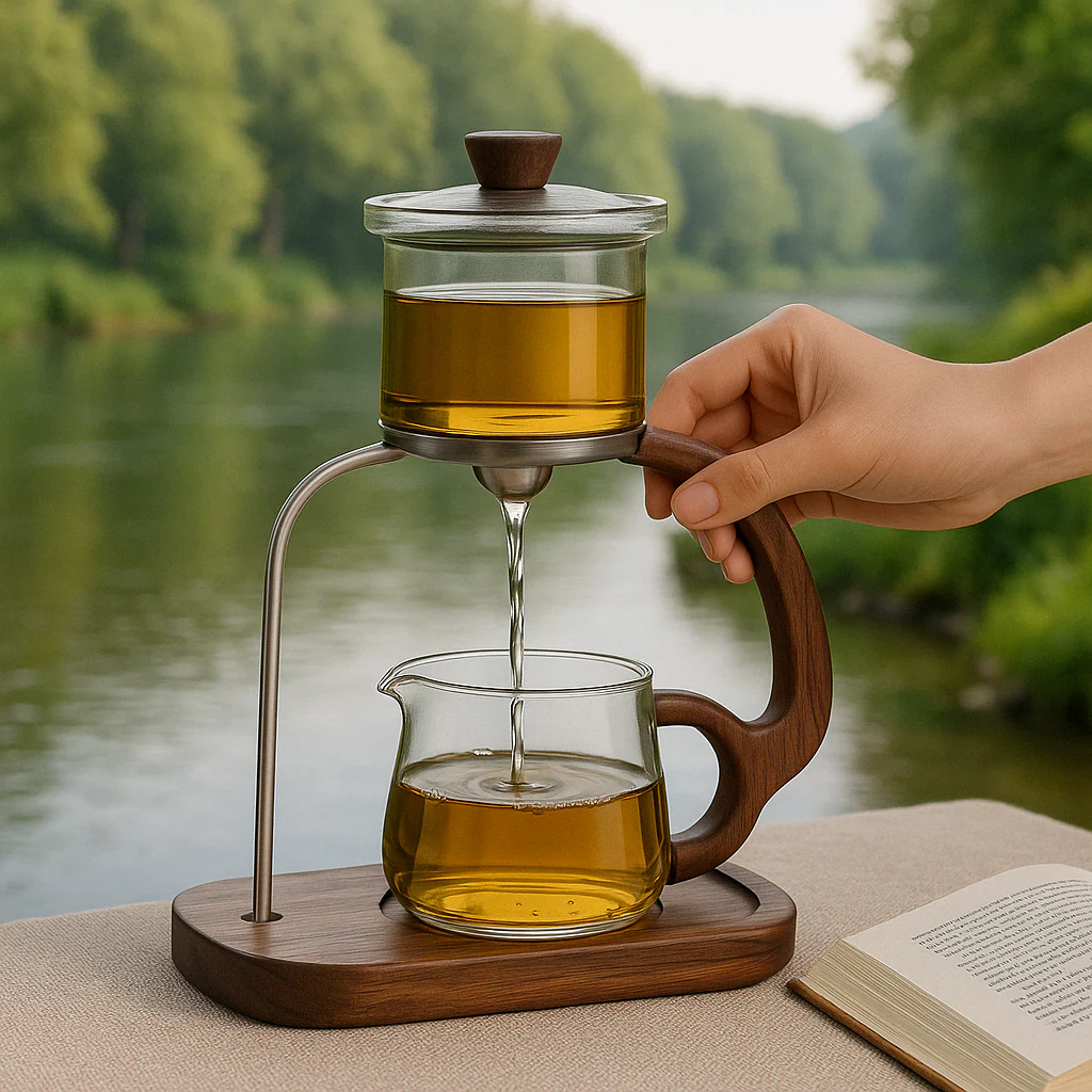 Walnut Signature One-Key Glass Tea Set