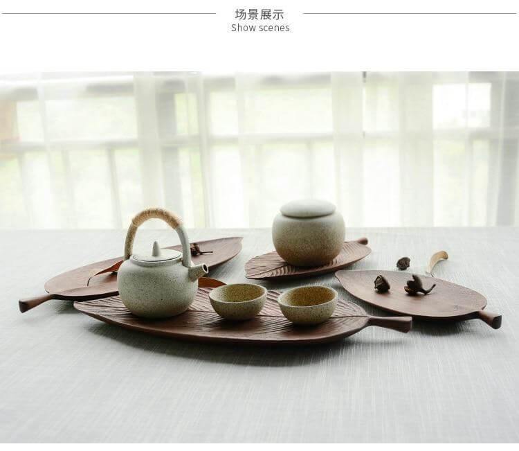Walnut Snack Tray Leaf Plates - Image 12