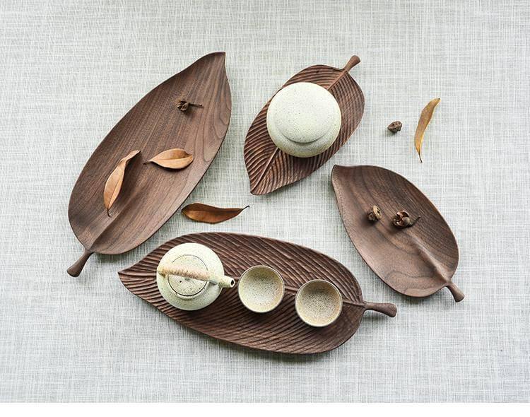 Walnut Snack Tray Leaf Plates - Image 7
