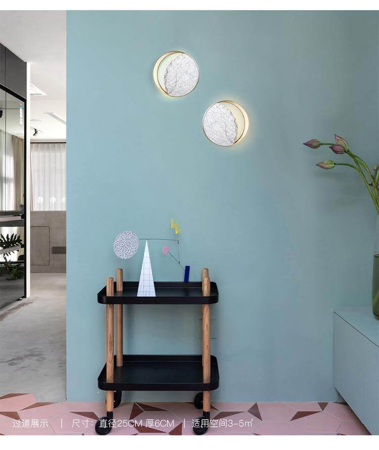 Waning Gibbous Moon Led Marble Wall Lamp - Image 5