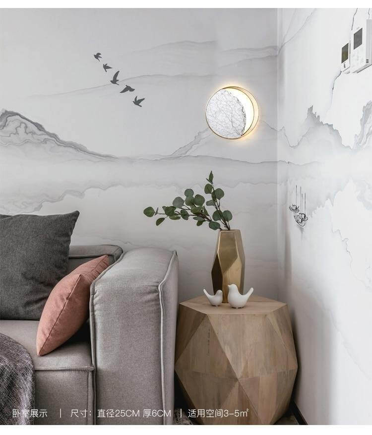 Waning Gibbous Moon Led Marble Wall Lamp - Image 9