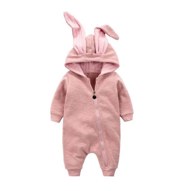 Warm Bunny Ear Rompers Winter Infant Rabbit Style Jumpsuit - Image 2