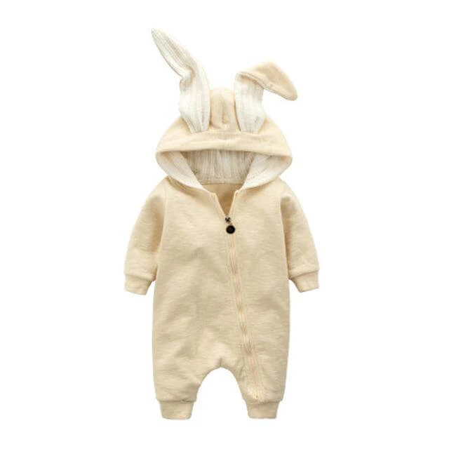 Warm Bunny Ear Rompers Winter Infant Rabbit Style Jumpsuit - Image 3