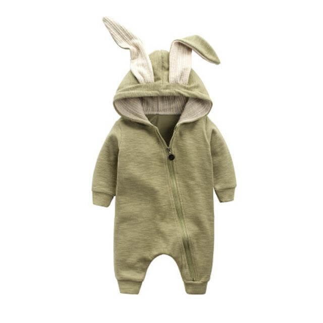 Warm Bunny Ear Rompers Winter Infant Rabbit Style Jumpsuit - Image 4