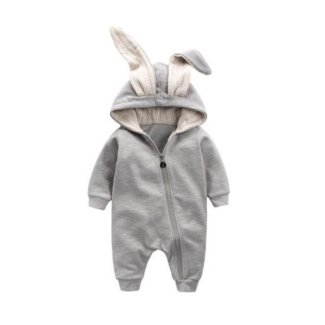 Warm Bunny Ear Rompers Winter Infant Rabbit Style Jumpsuit - Image 5