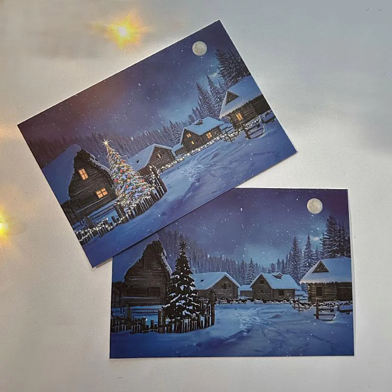 Warm Glow Hidden Flame Reveal Mystical Winter Postcard - Image 4
