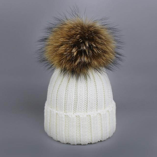Warm Knitted Fur Hat Scarf Set - Image 2