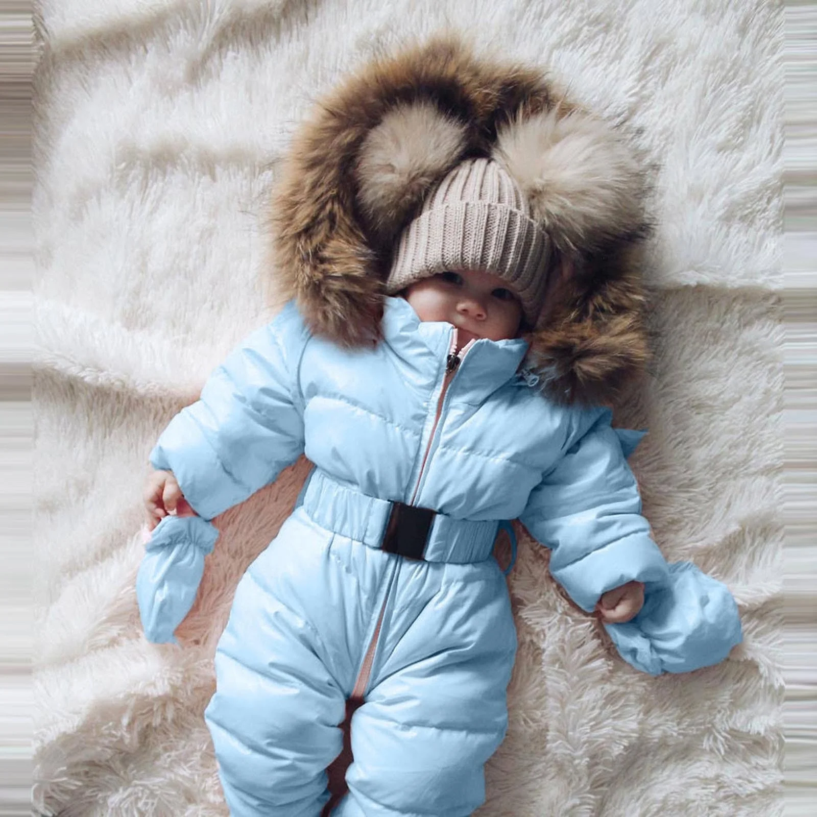 Warm Long Sleeve Hooded Baby Coat - Image 3
