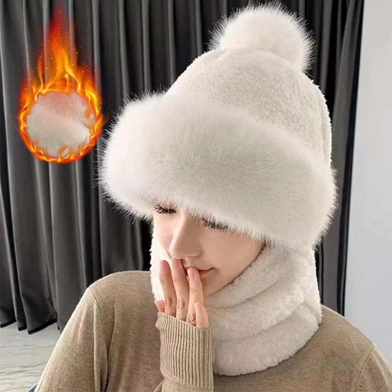 Warm Winter Fluffy Thick Hat Scarf - Image 6