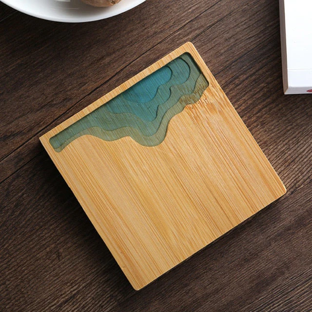 Water Art Insulated Bamboo Coasters - Image 12