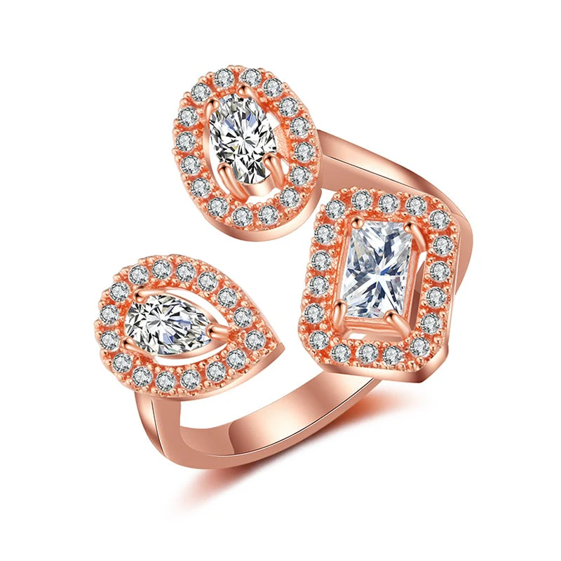 Water Drop Zircon Chic Adjustable Ring - Image 9