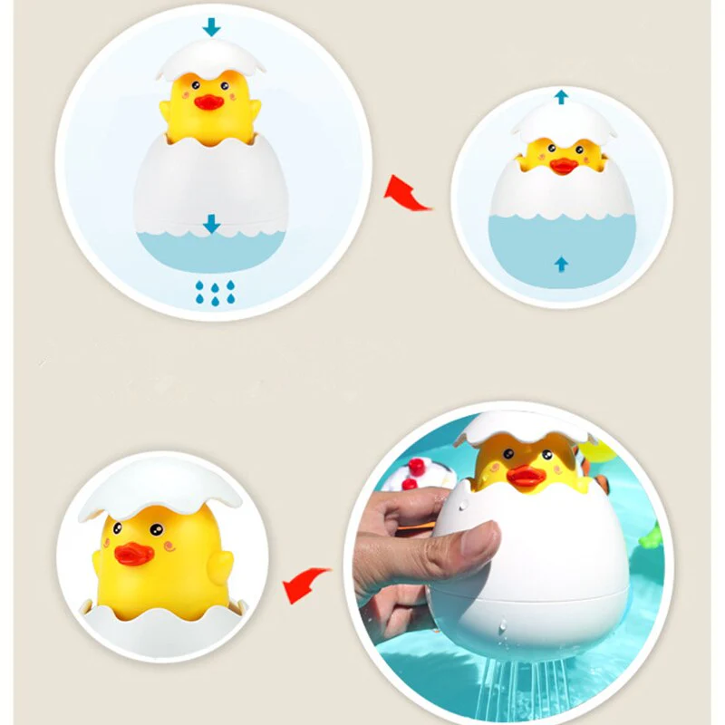 Water Sprinkler Egg Shape Baby Bath Toy - Image 3