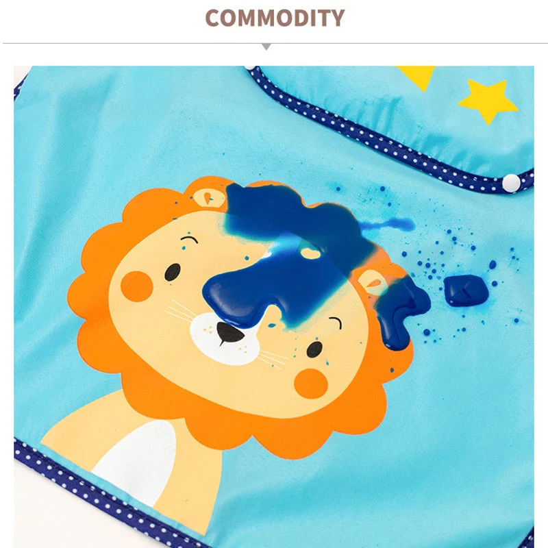 Waterproof Cute Animal Print Baby Apron - Image 9