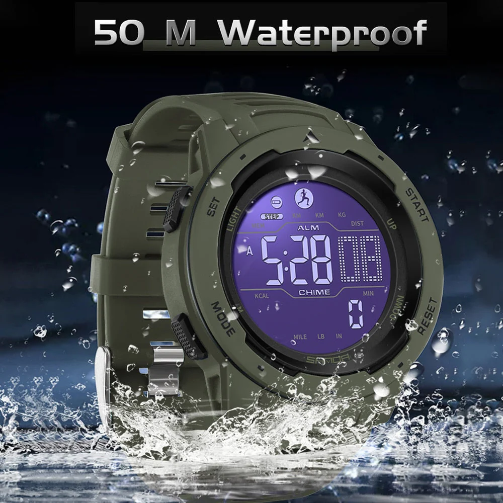 Waterproof Military Pedometer Digital Watch - Image 2