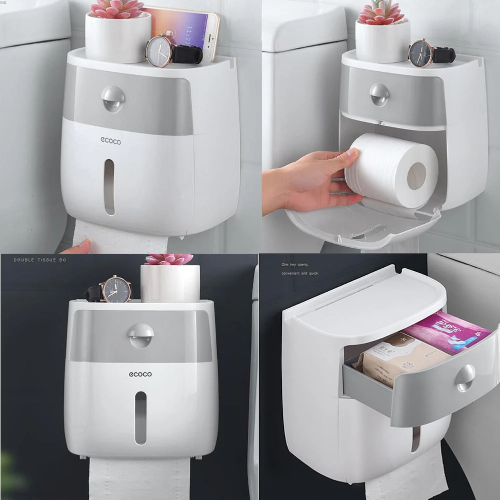 Waterproof Toilet Paper Holder Storage Box - Image 22