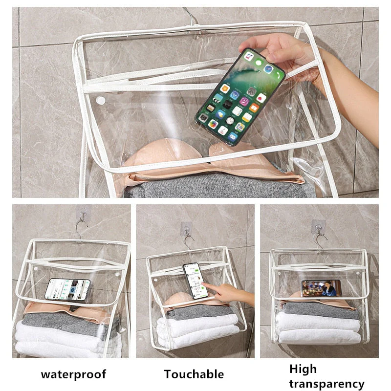 Waterproof Transparent Hanging Bathroom Organizer Bag - Image 5