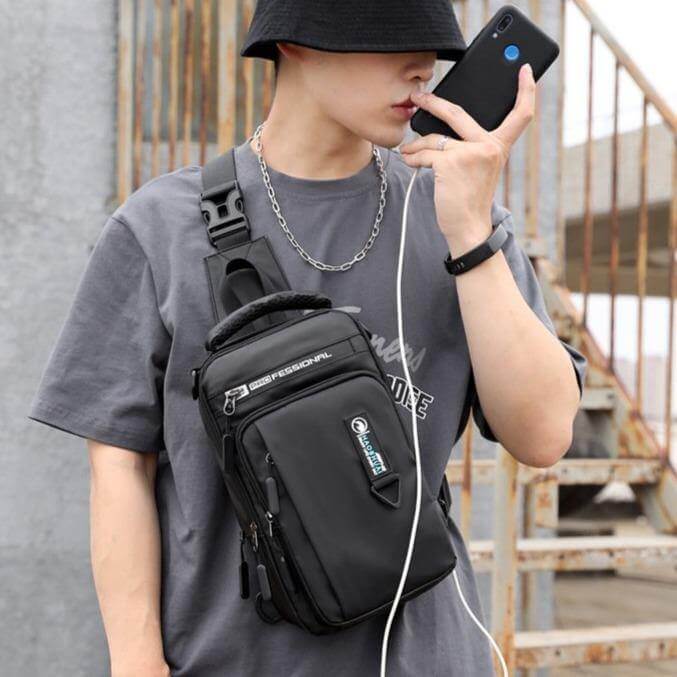 Waterproof USB Cross Body Shoulder Bag - Image 3